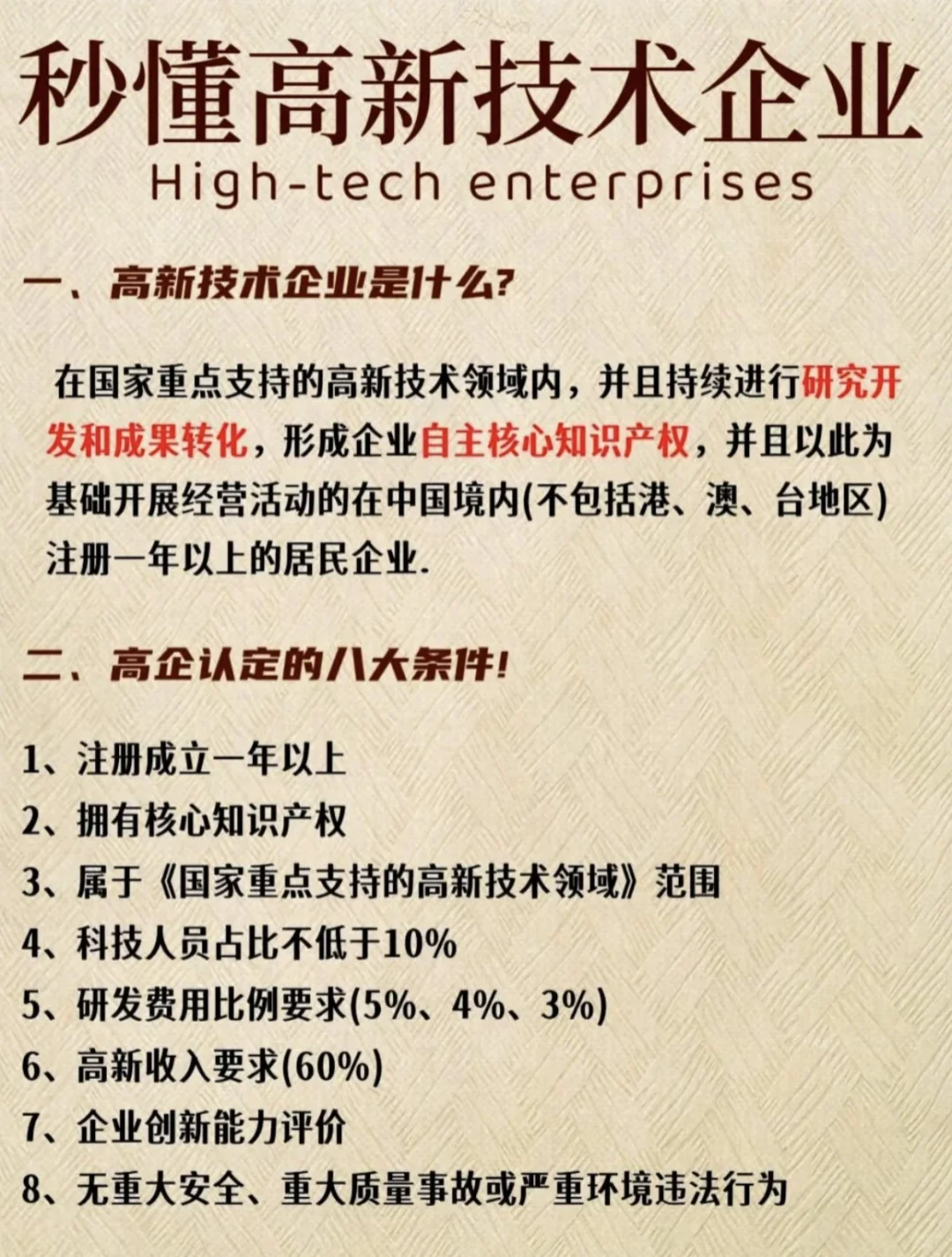 了解下秒懂高新技术企业！
