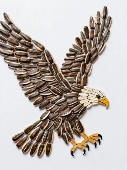 五谷杂粮拼贴画｜雄鹰展翅