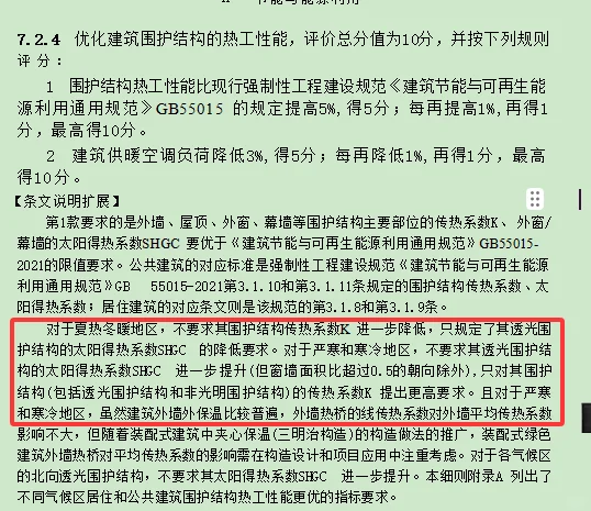绿建节能提升，夏热冬暖地区只提升得热系数