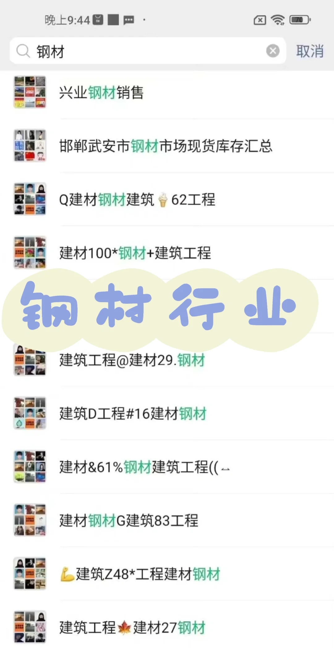 钢材行业人群集合！