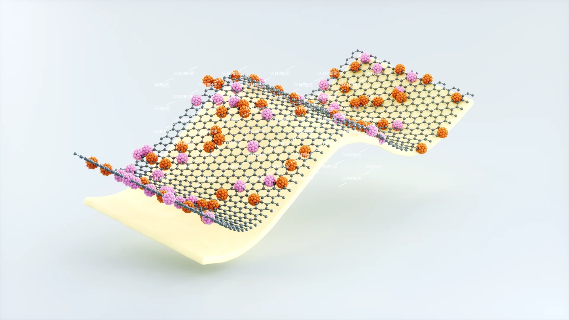 起伏弯曲石墨烯掺杂纳米粒/层状石墨烯掺杂