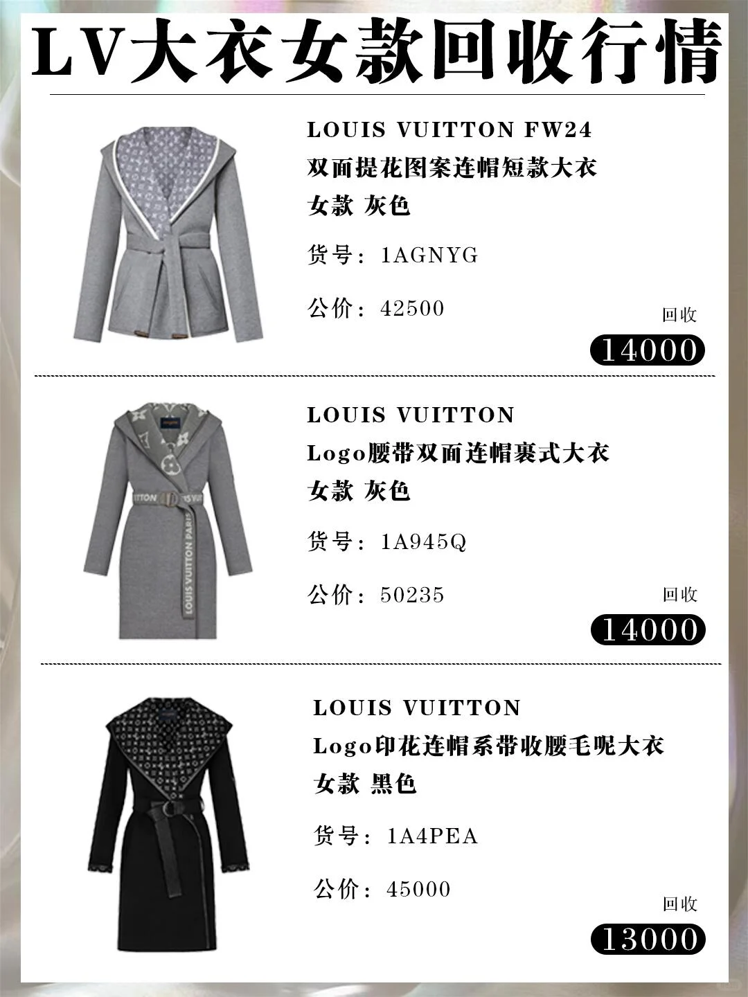 ?LV大衣女款真实回收行情!发图速估价!