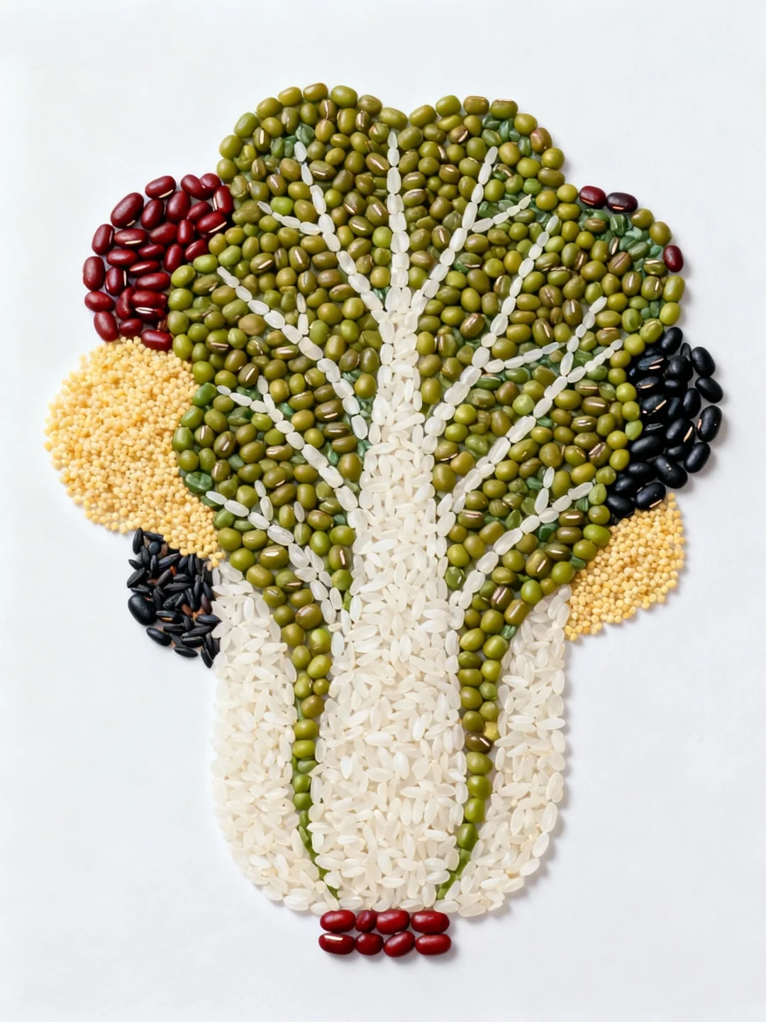 创意五谷贴画——白菜