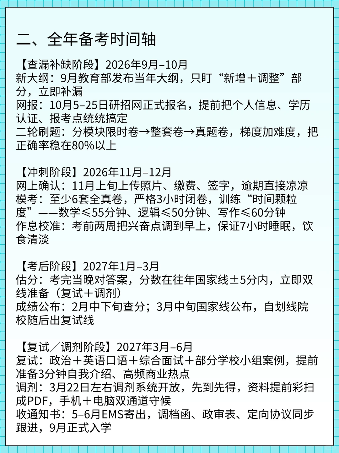 查收！27考研时间轴以及保姆级教程