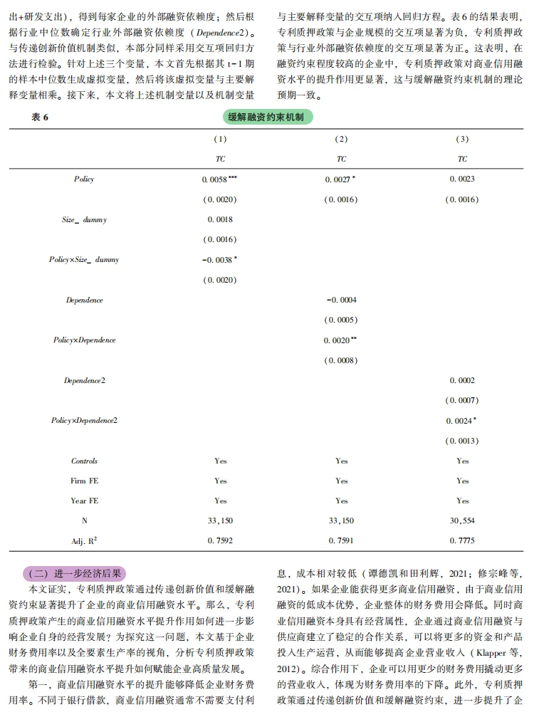 PSM-DID：专利质押拓宽企业商业信用融资路