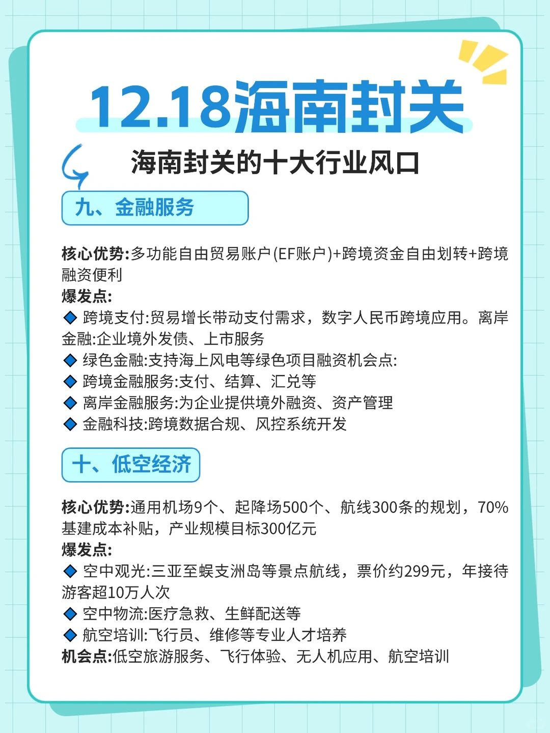 12.18海南封关的?大行业风口