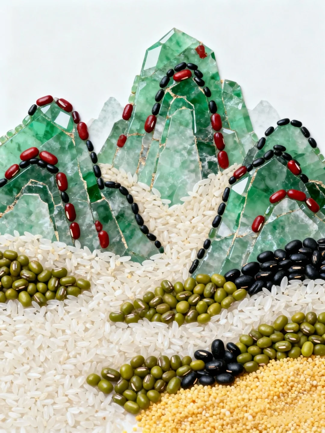 创意五谷贴画——山脉