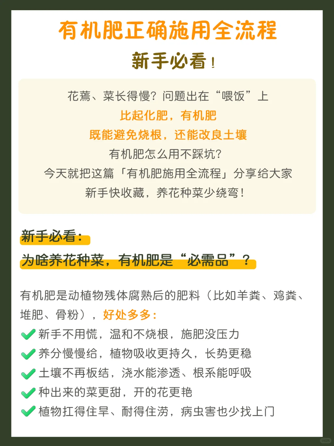 新手必看！一文搞懂有机肥正确施用全流程
