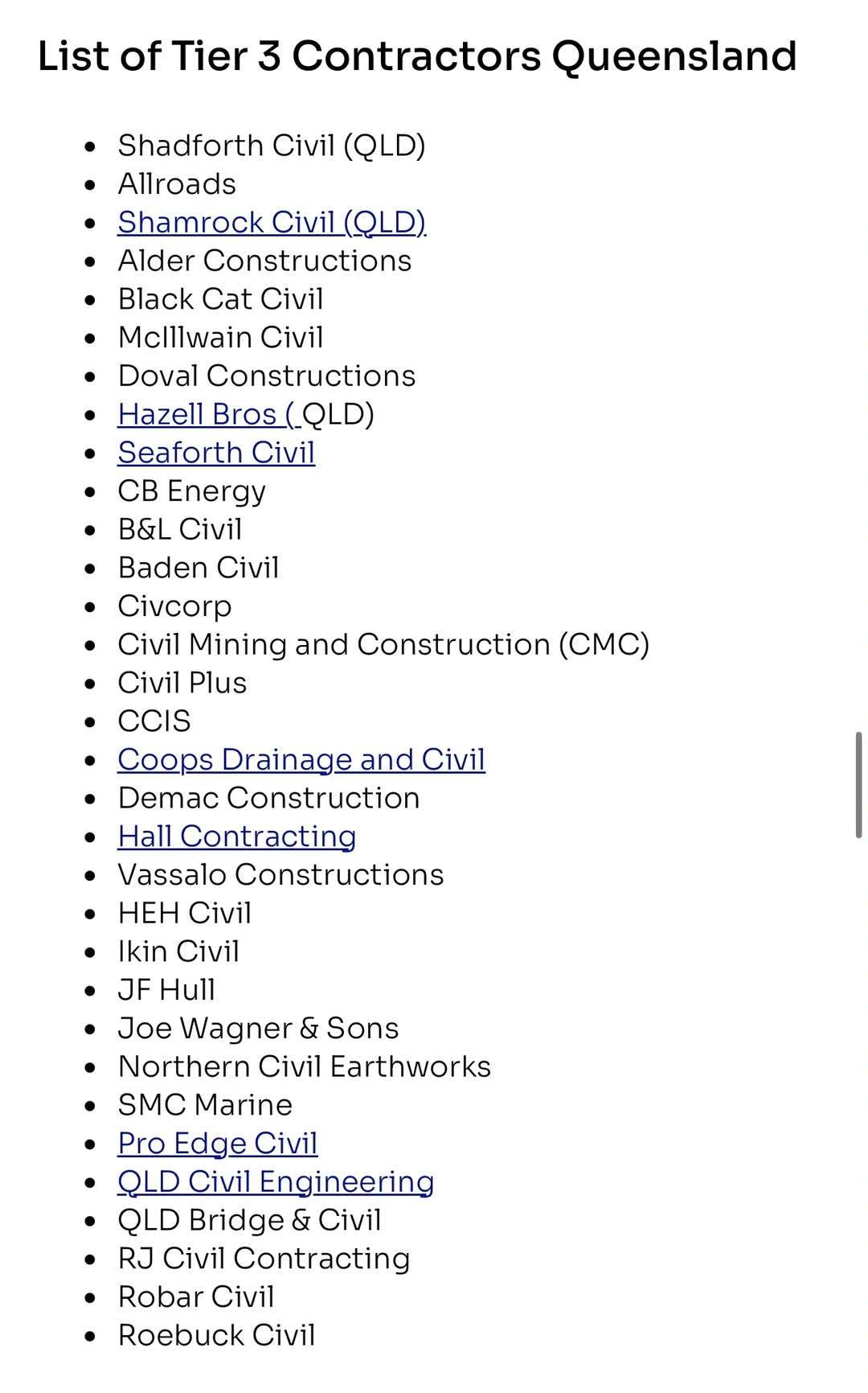 澳洲Tier 1 2 3 工程承建商