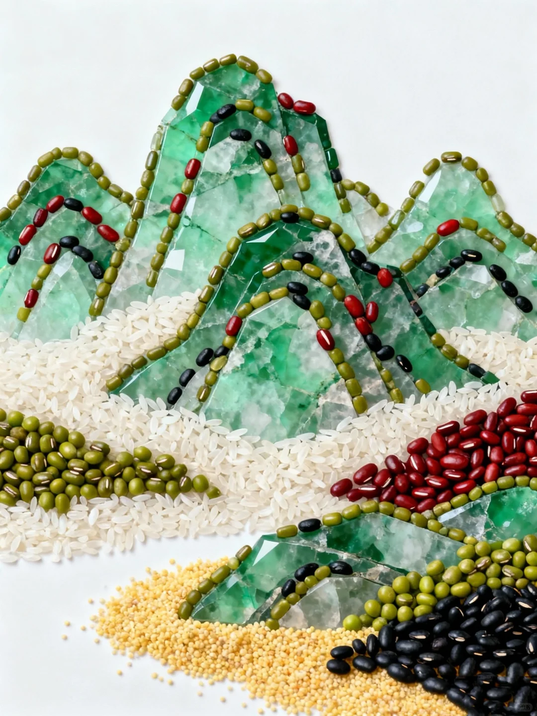 创意五谷贴画——山脉