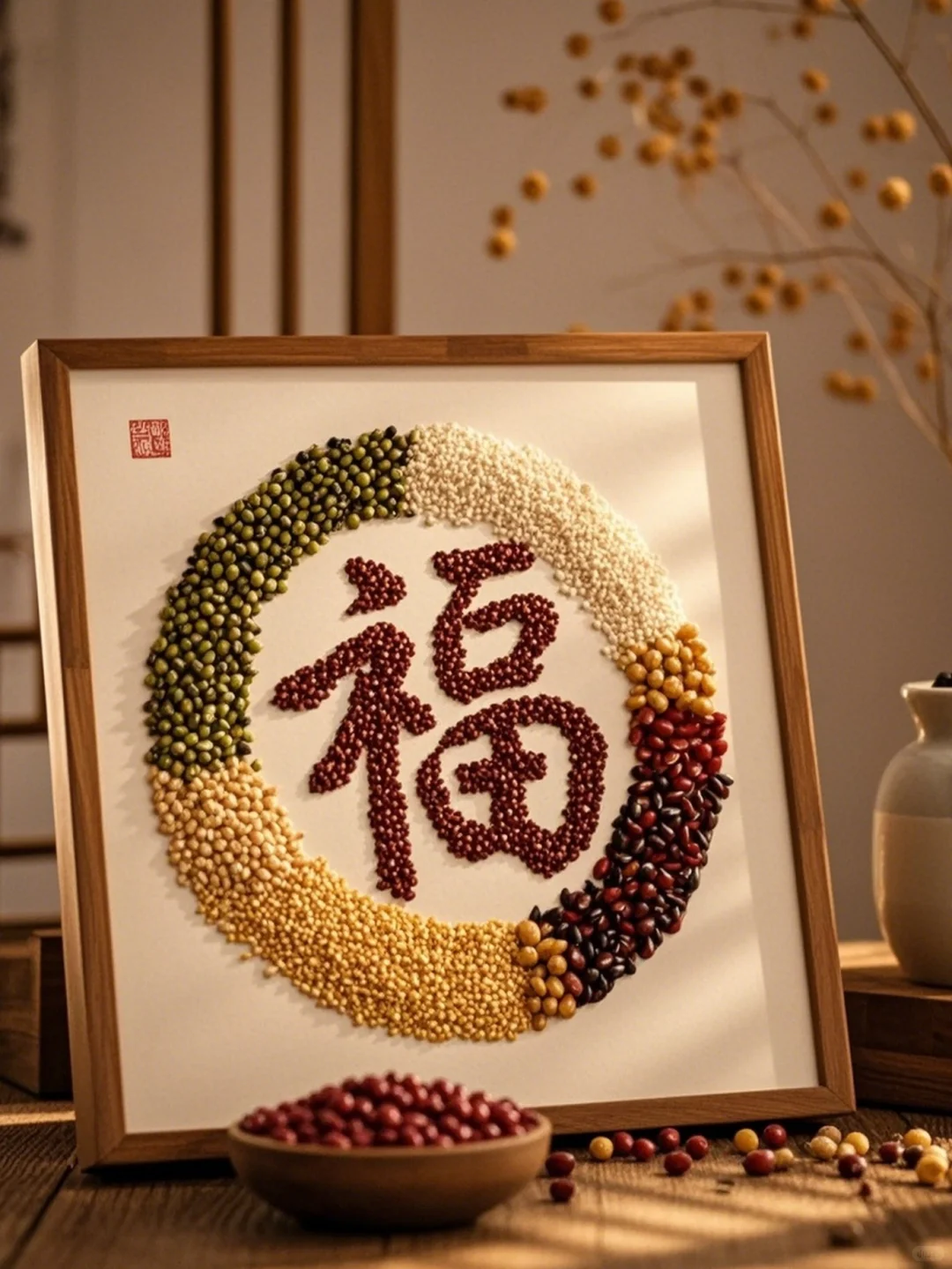 快接！五谷拼就的超灵福气福字