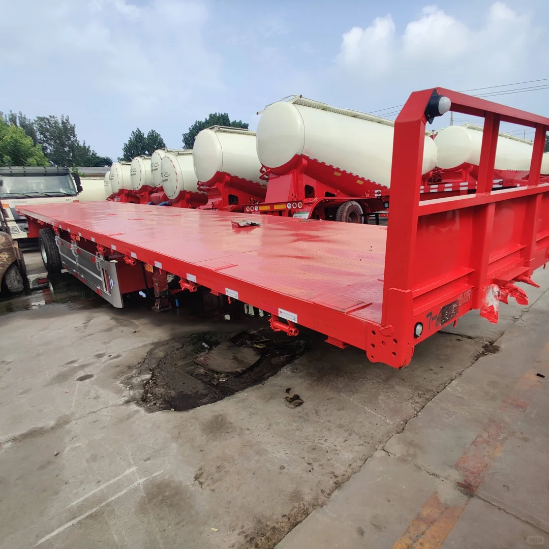 无栏板平板半挂车