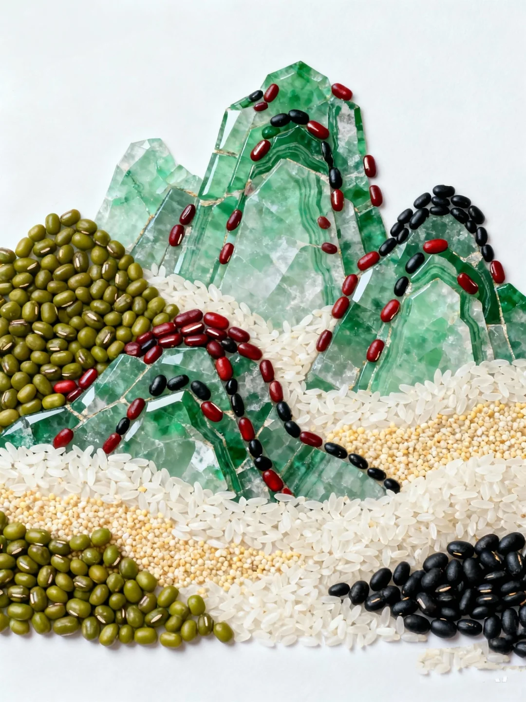 创意五谷贴画——山脉