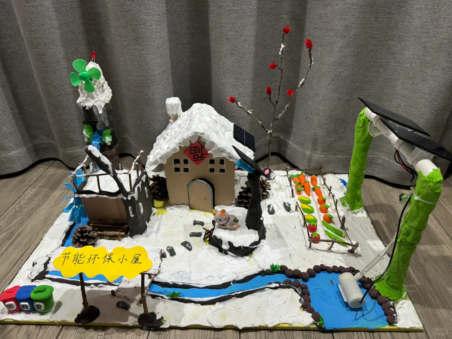 幼儿园作业环保节能发电小屋?