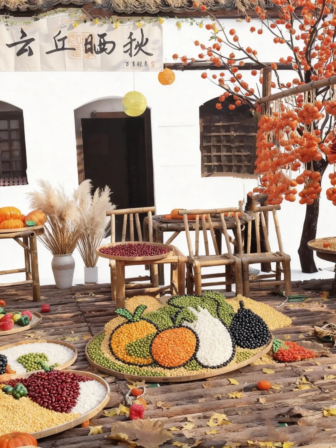 创意五谷贴画——秋天