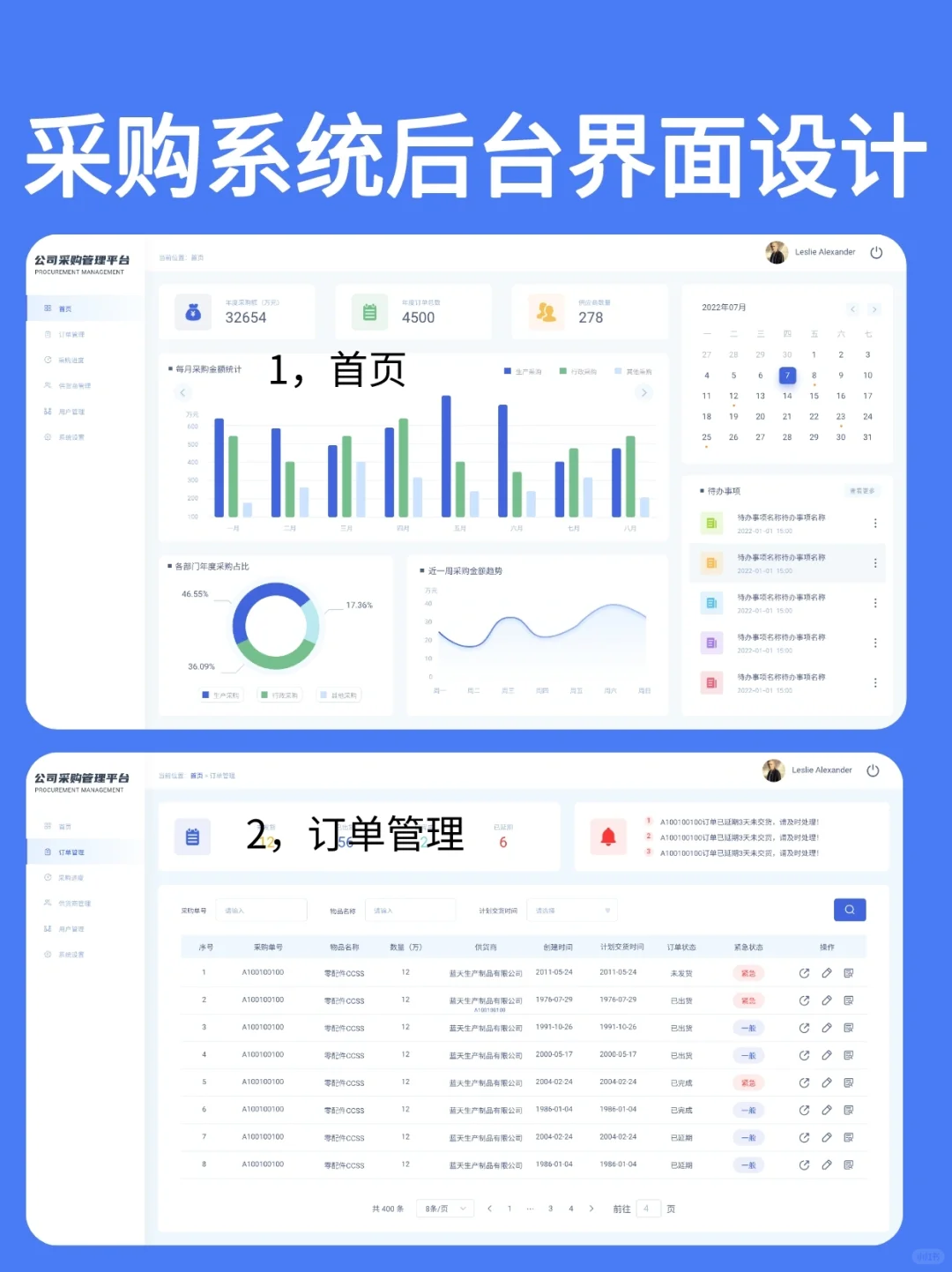 B端设计｜采购系统后台界面设计分享