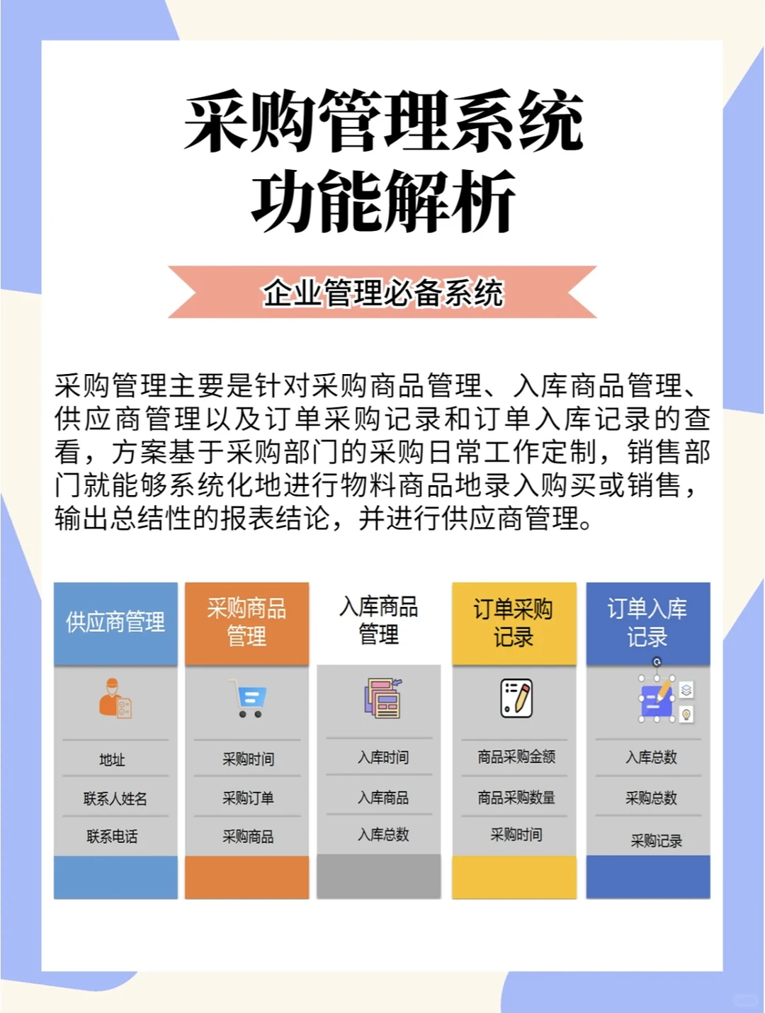 干货|分享一款简单的采购管理系统~