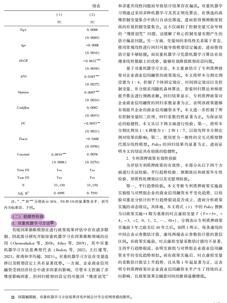 PSM-DID：专利质押拓宽企业商业信用融资路