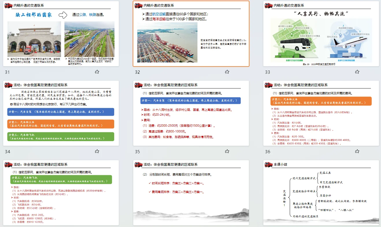 新人教版八上|4.3 交通运输