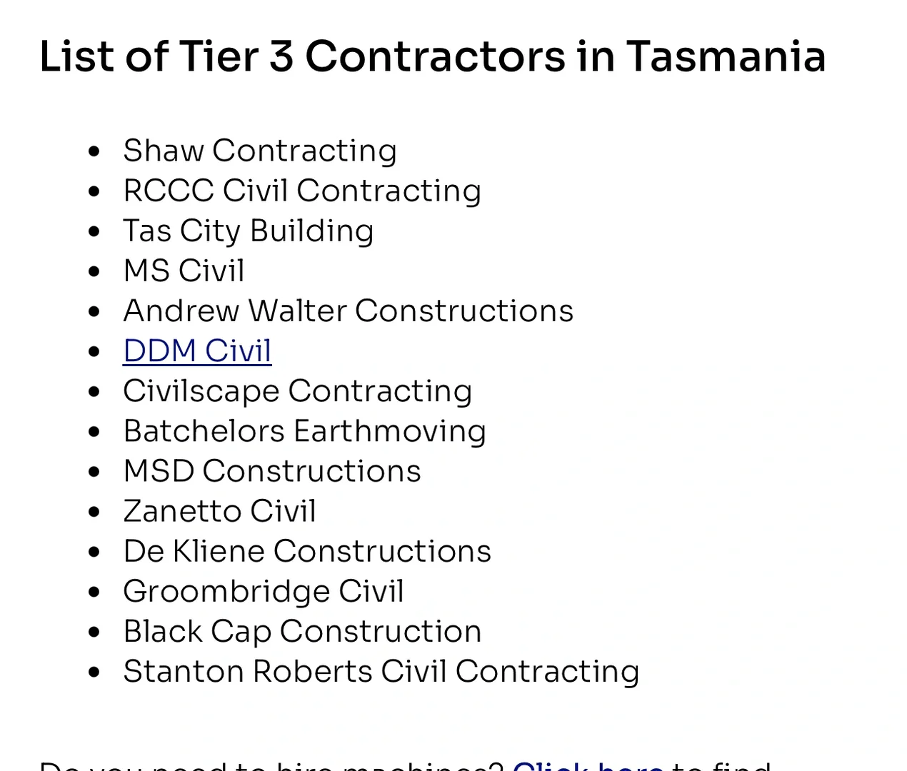 澳洲Tier 1 2 3 工程承建商