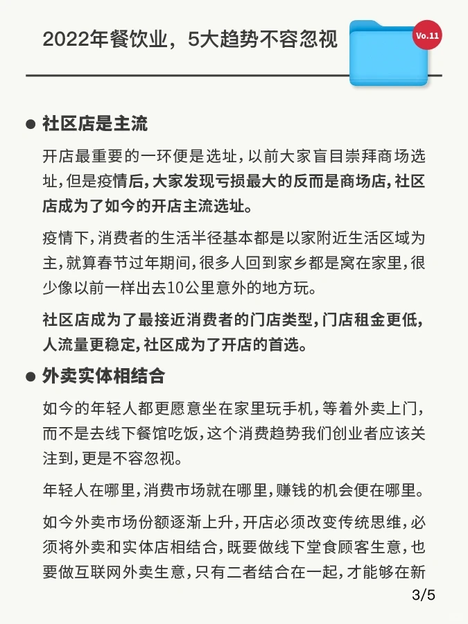 2022餐饮业 5大趋势 不容忽视！