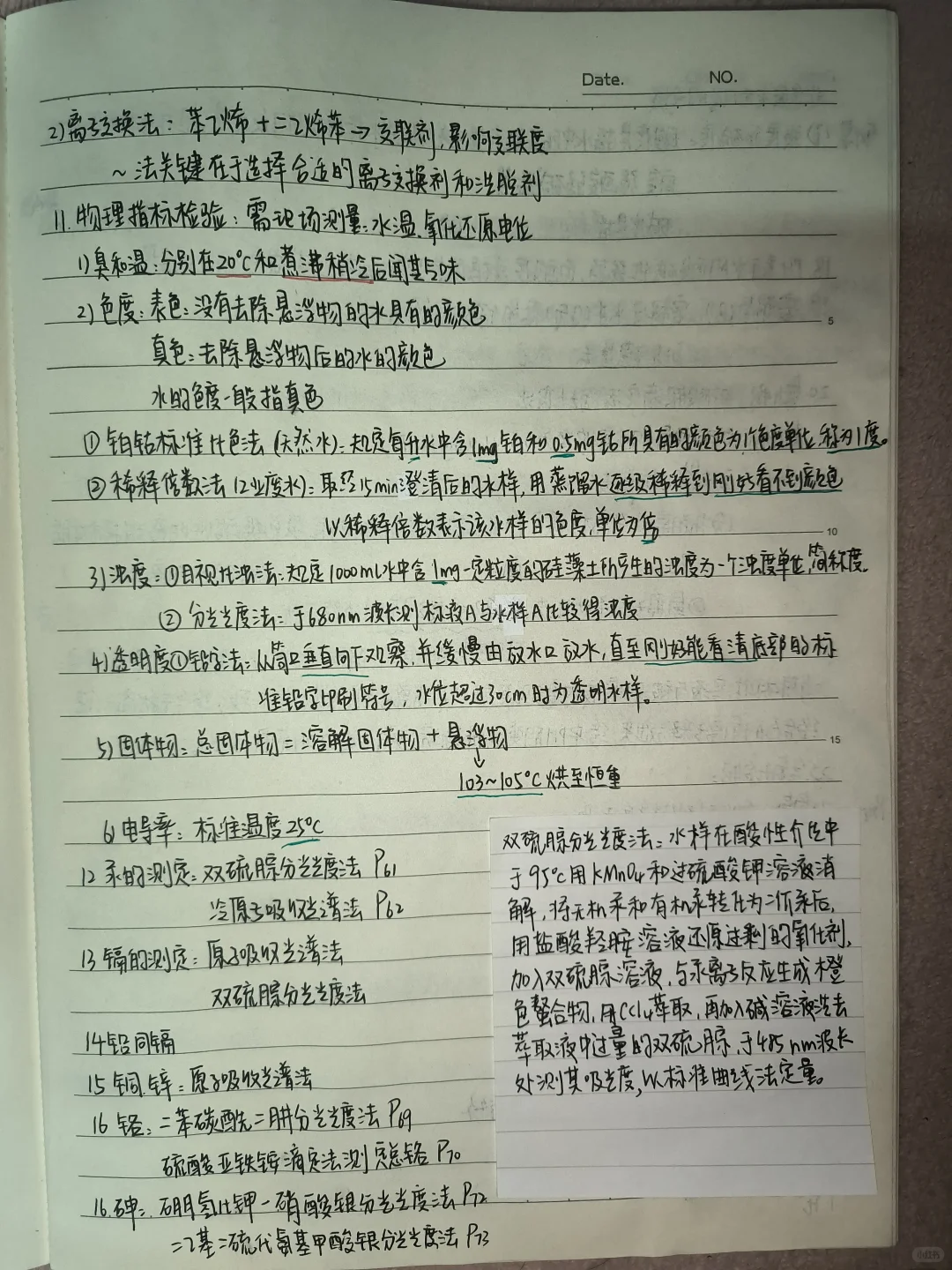 环境监测手写笔记