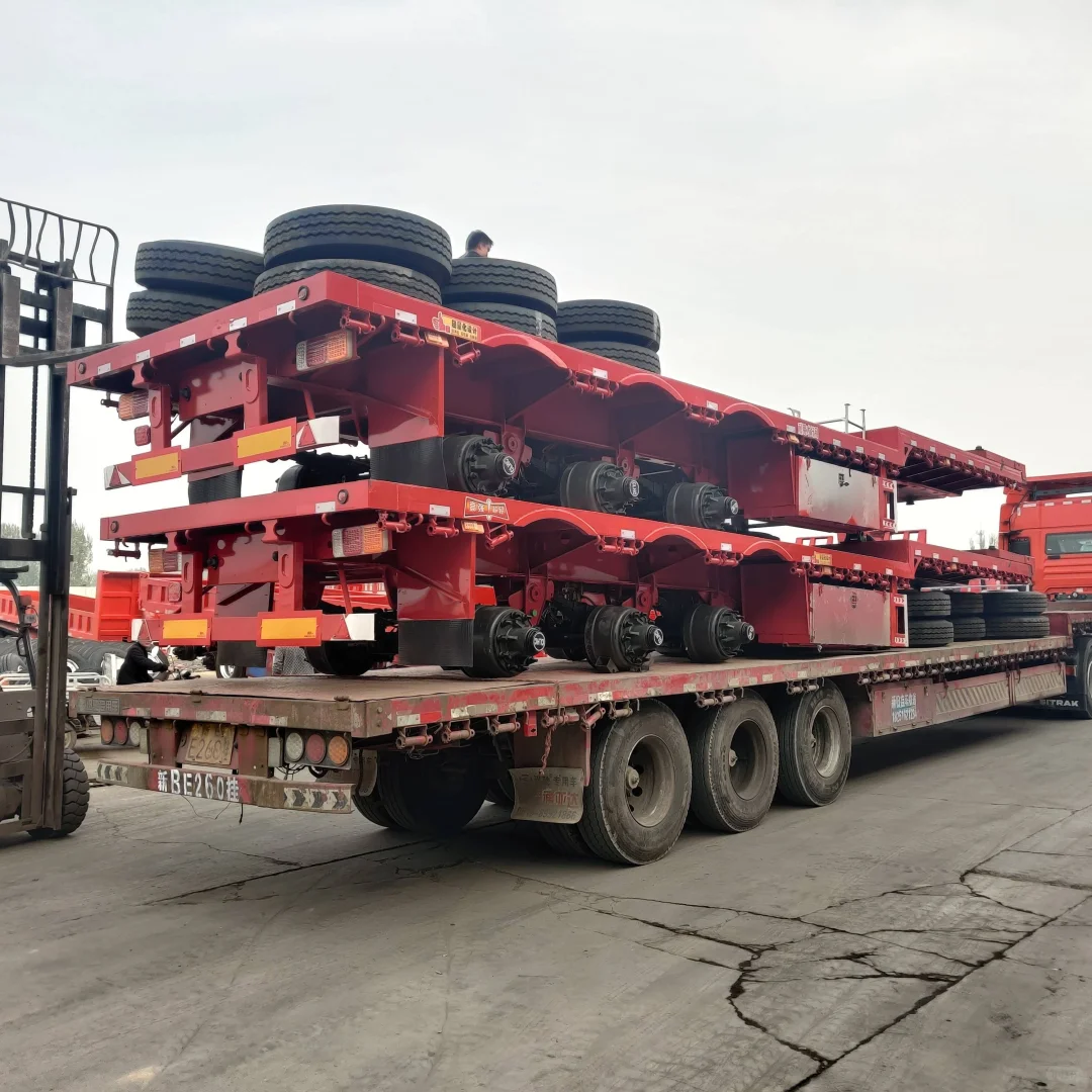 无栏板平板半挂车