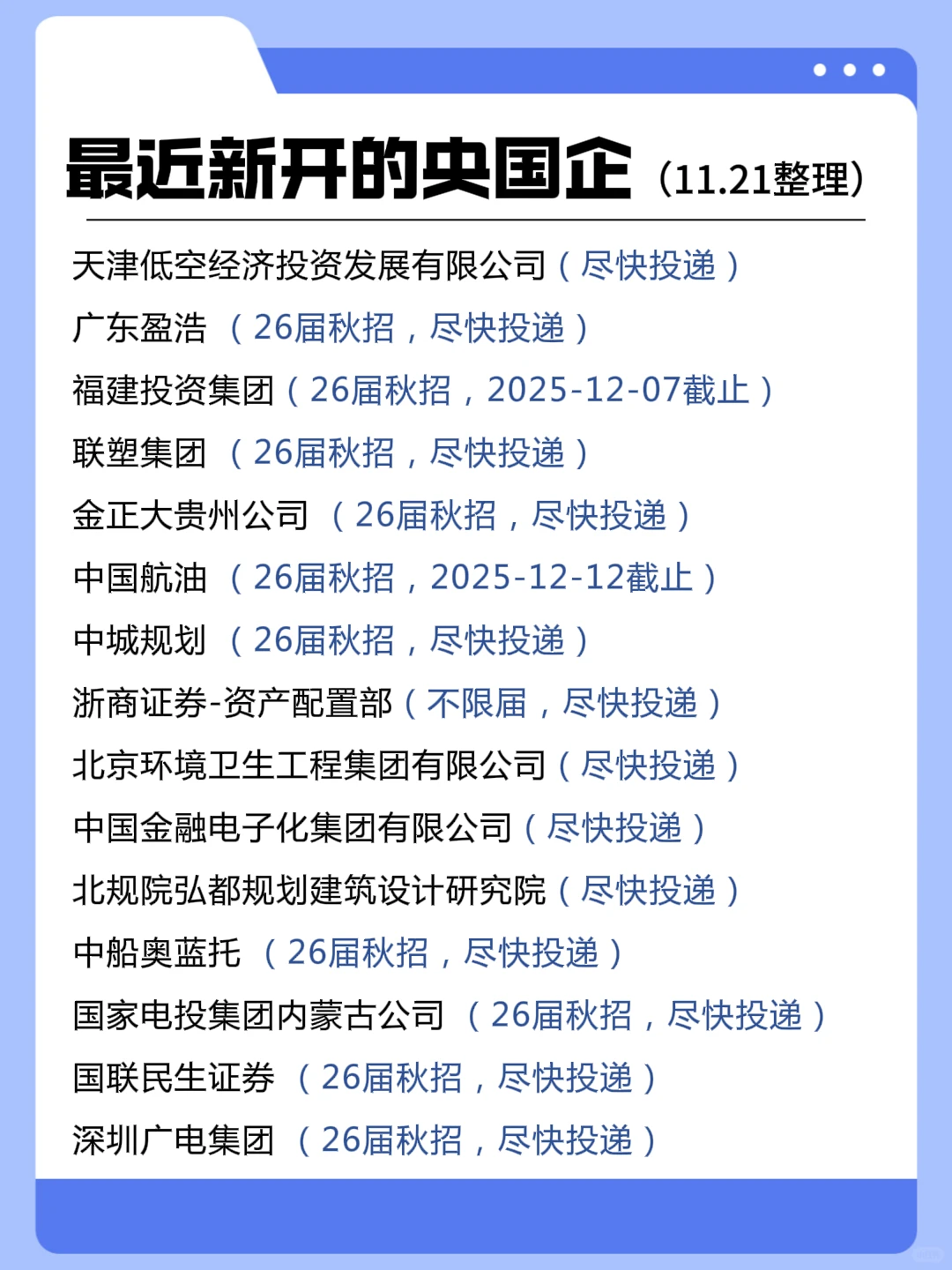 最新开的央国企！这些岗别错过