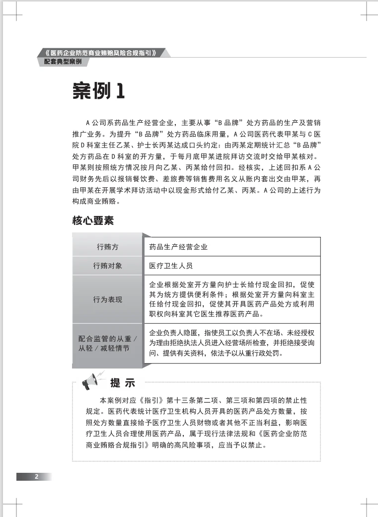 医药企业防范商业贿赂风险合规指引