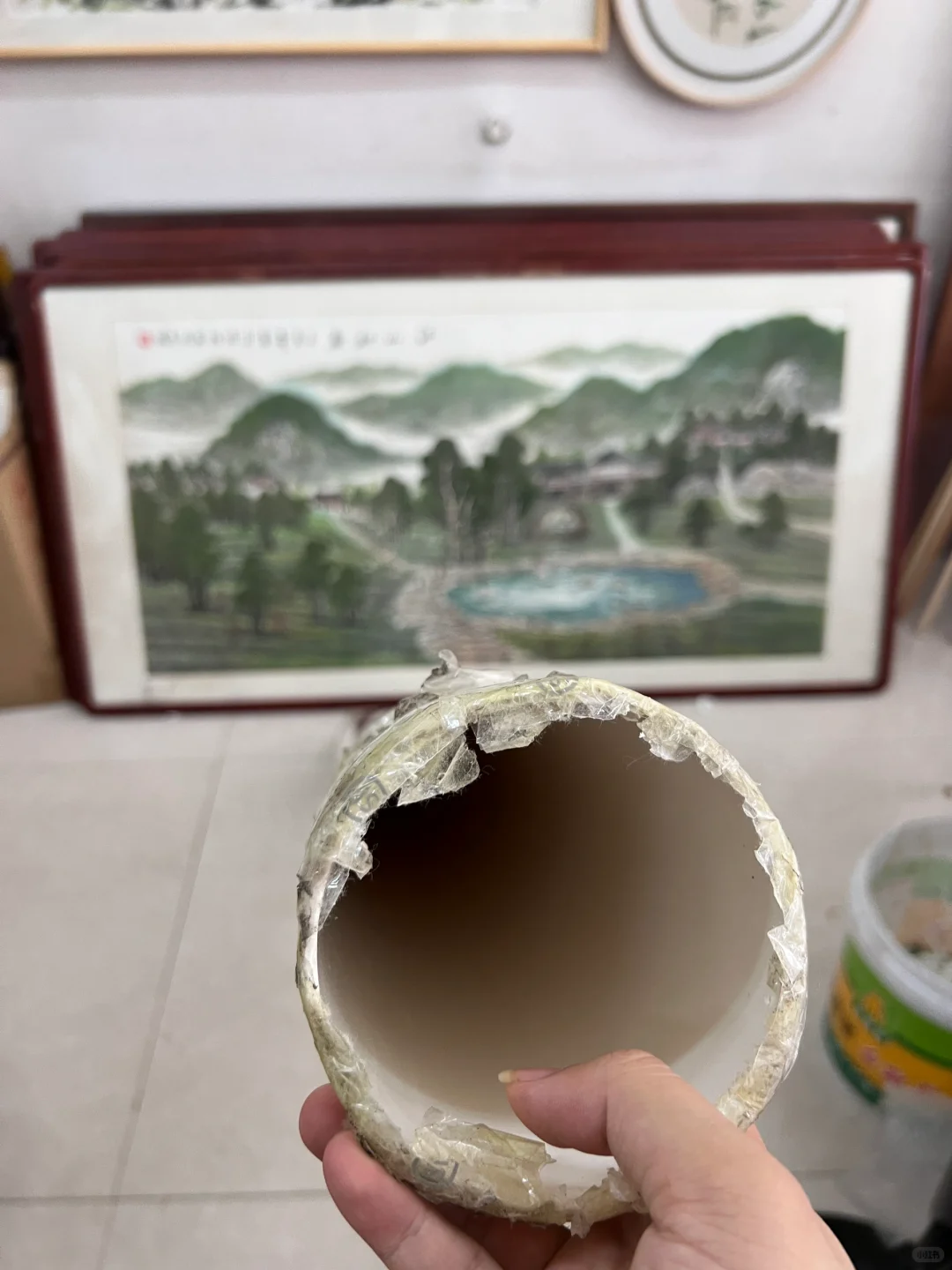 PVC水管装字画，谁用谁迷糊