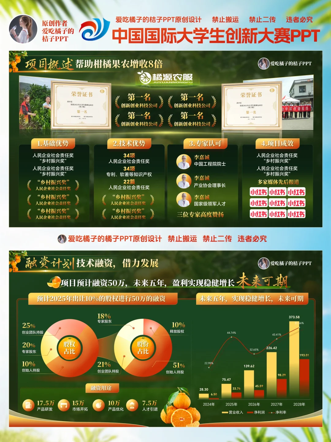 互联网➕大赛金奖红旅赛道乡村振新PPT模板