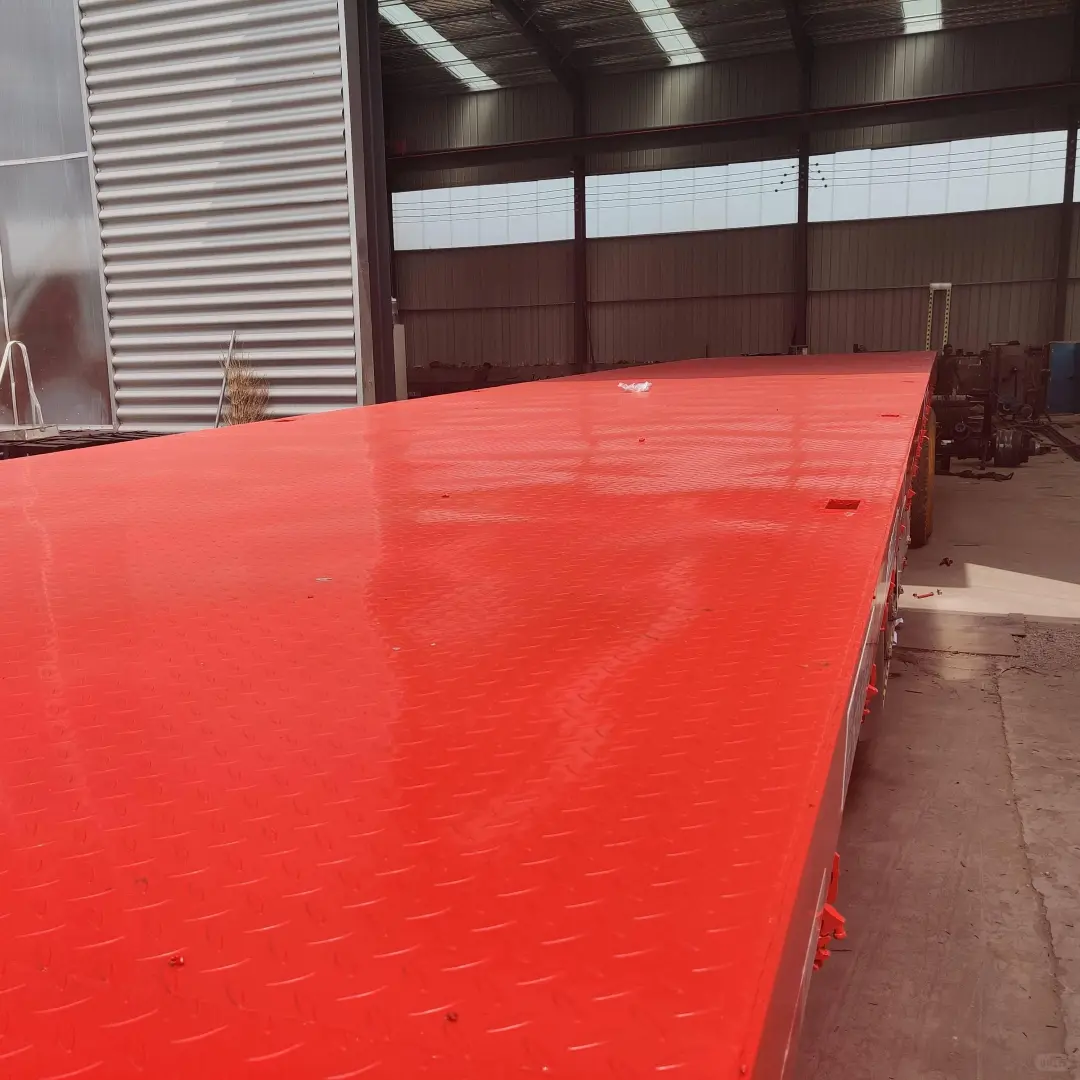 无栏板平板半挂车