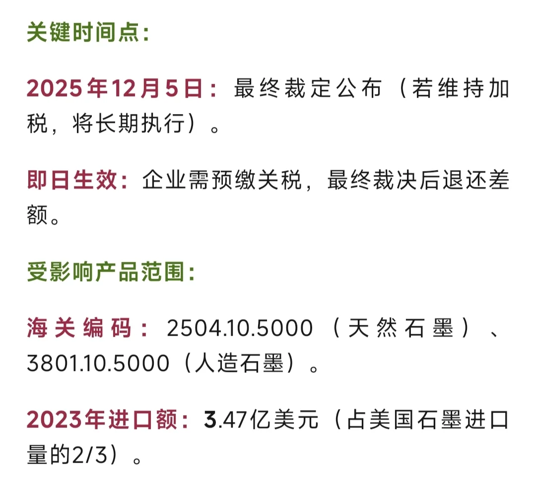 加税影响来了！石墨石墨行业注意！
