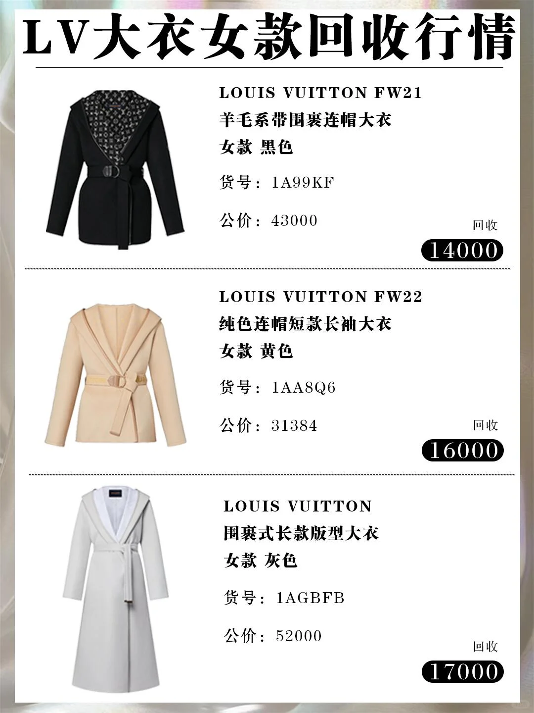 ?LV大衣女款真实回收行情!发图速估价!