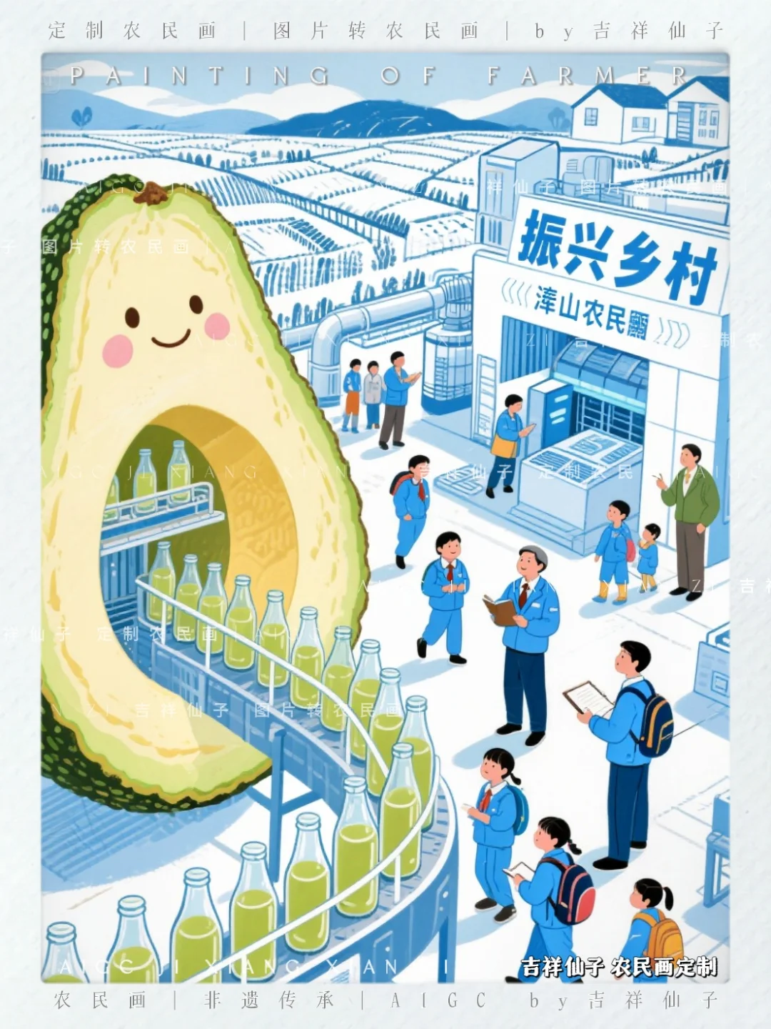 乡村振兴、振兴乡村、振兴农民画｜牛油果