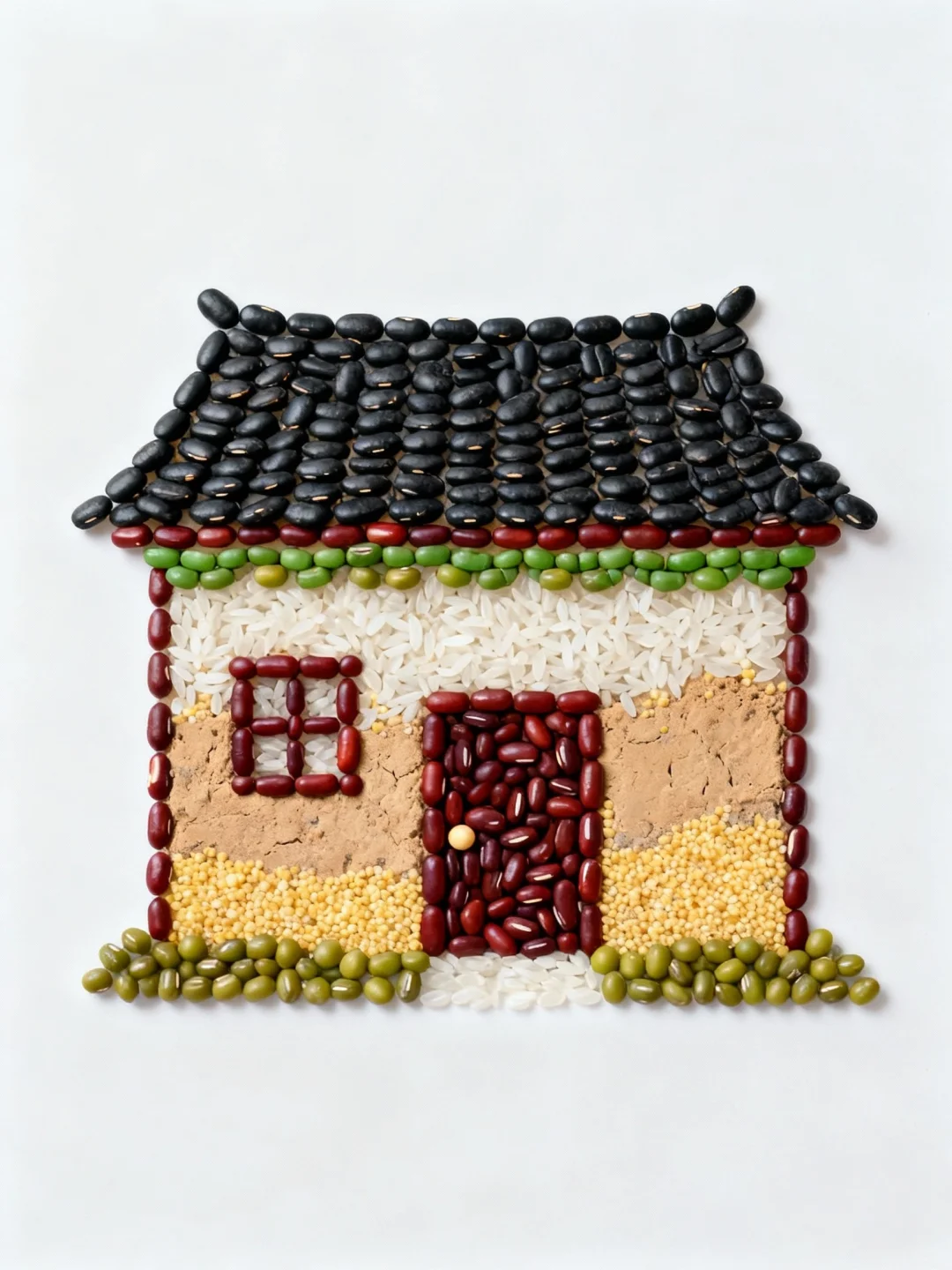 创意五谷贴画——旧舍