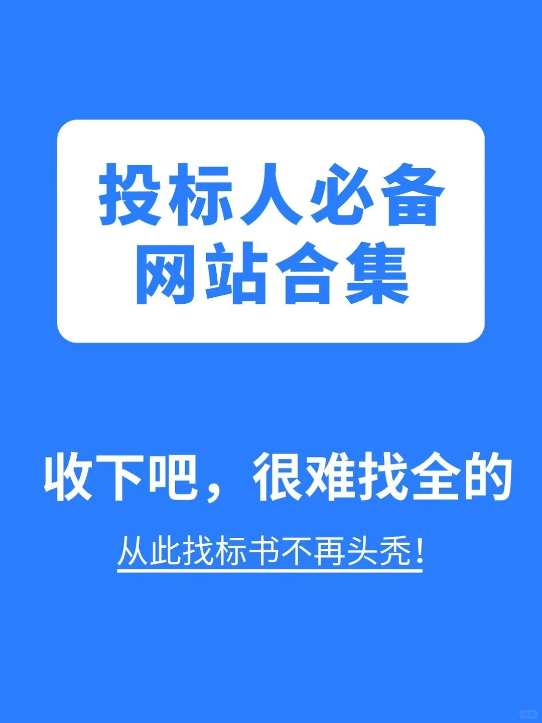 投标人必备网站合集大公开‼️