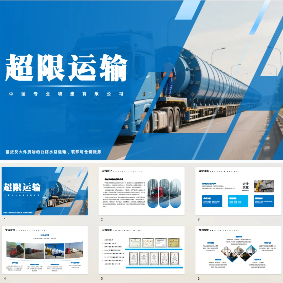 超限限运输 大件运输企业介绍Ppt