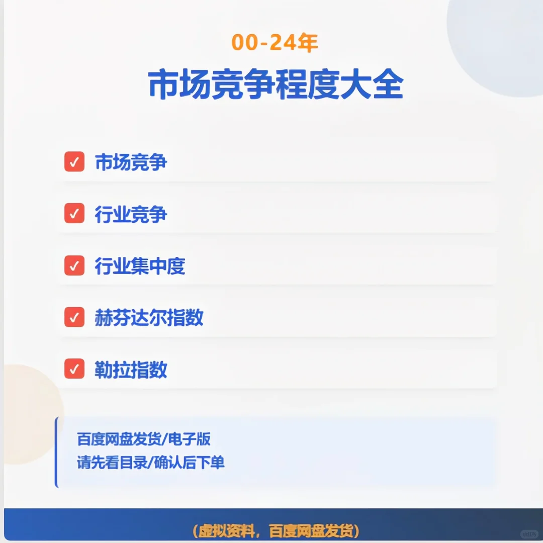 2000-2024年市场竞争数据直接省大功夫