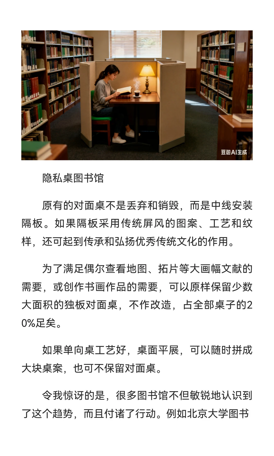 读民需要单向桌、面壁桌、隐私桌图书馆