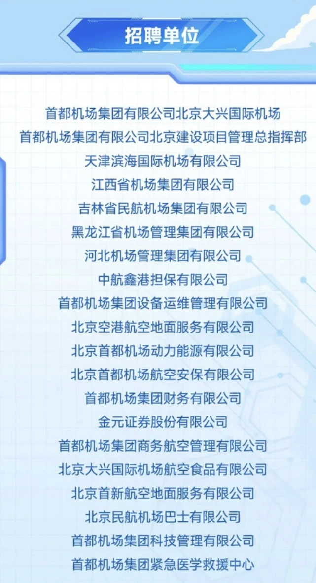 民航局直属央企招聘！首都机场集团校招启动