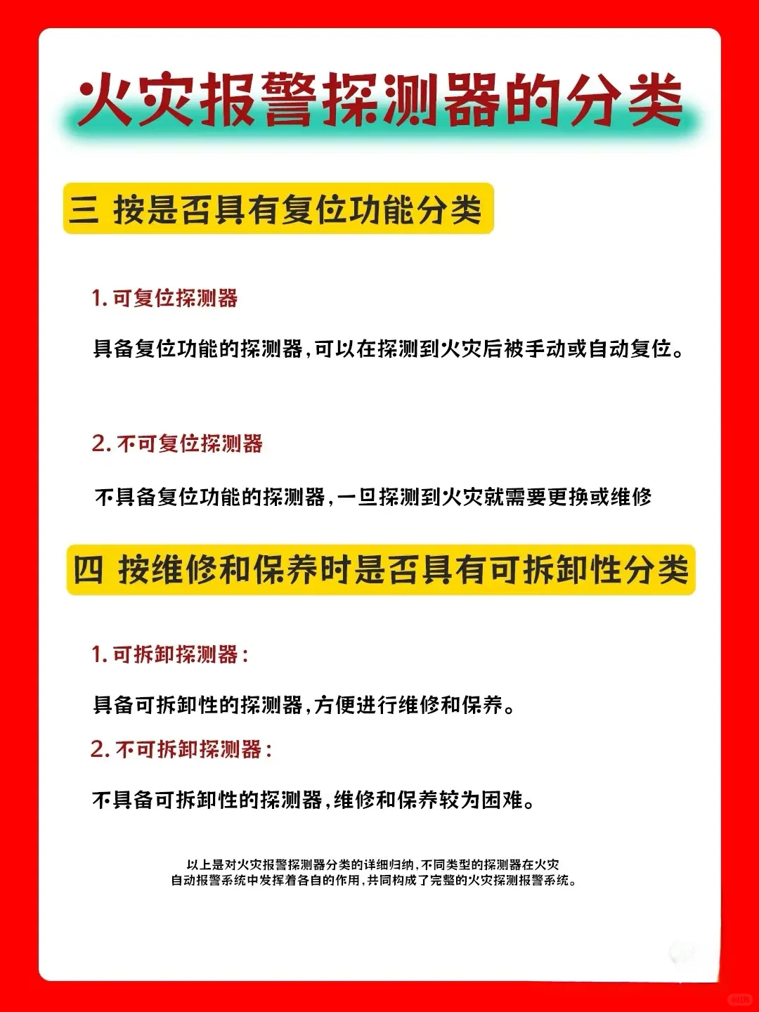 每日一学-火灾报警探测器的分类