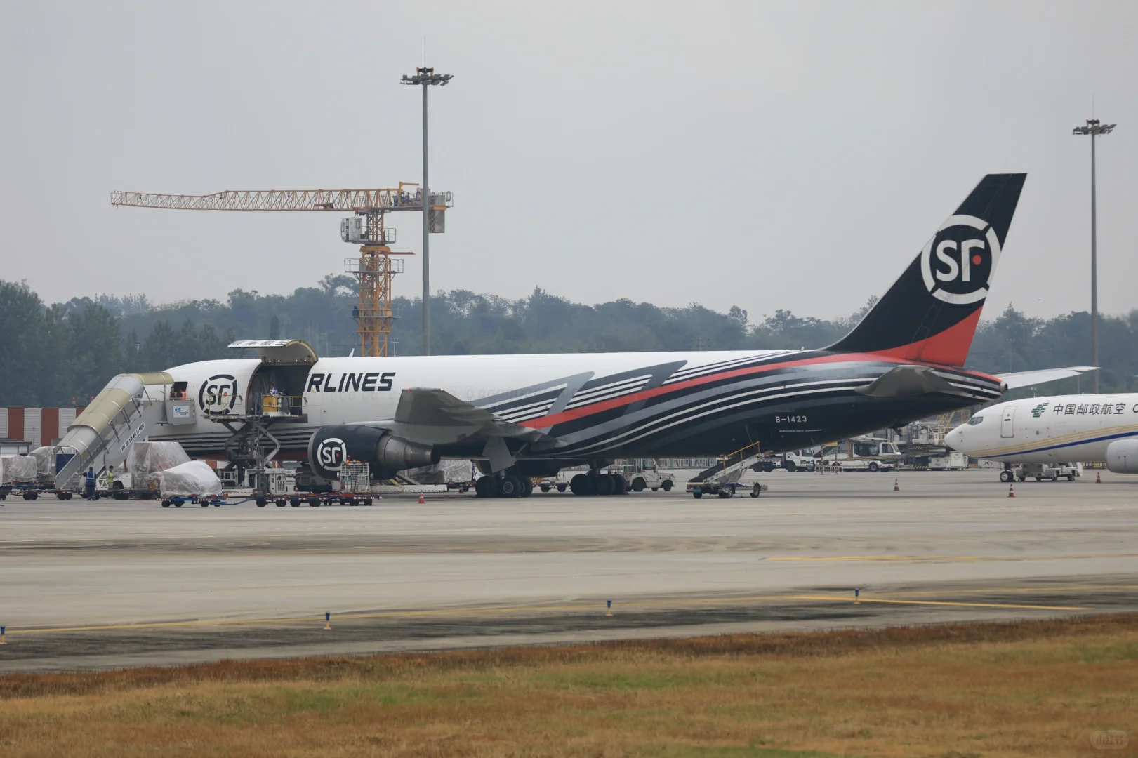 辛苦了!凌晨工作的国际货站人