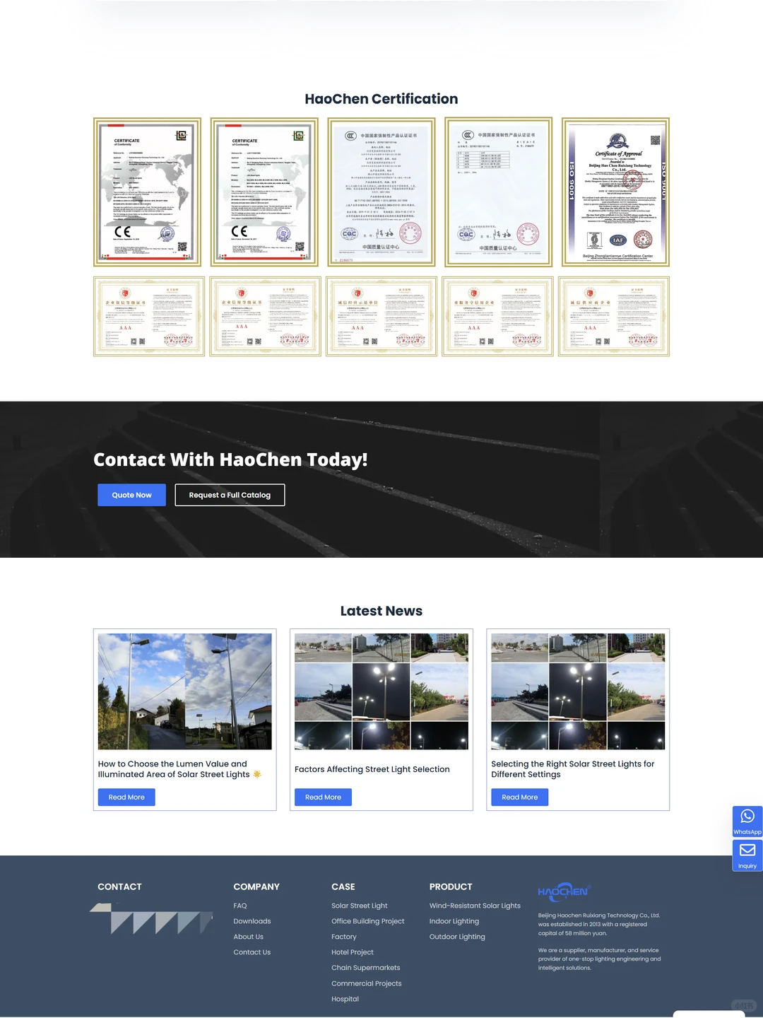 太阳能照明与LED灯具外贸独立站搭建案例