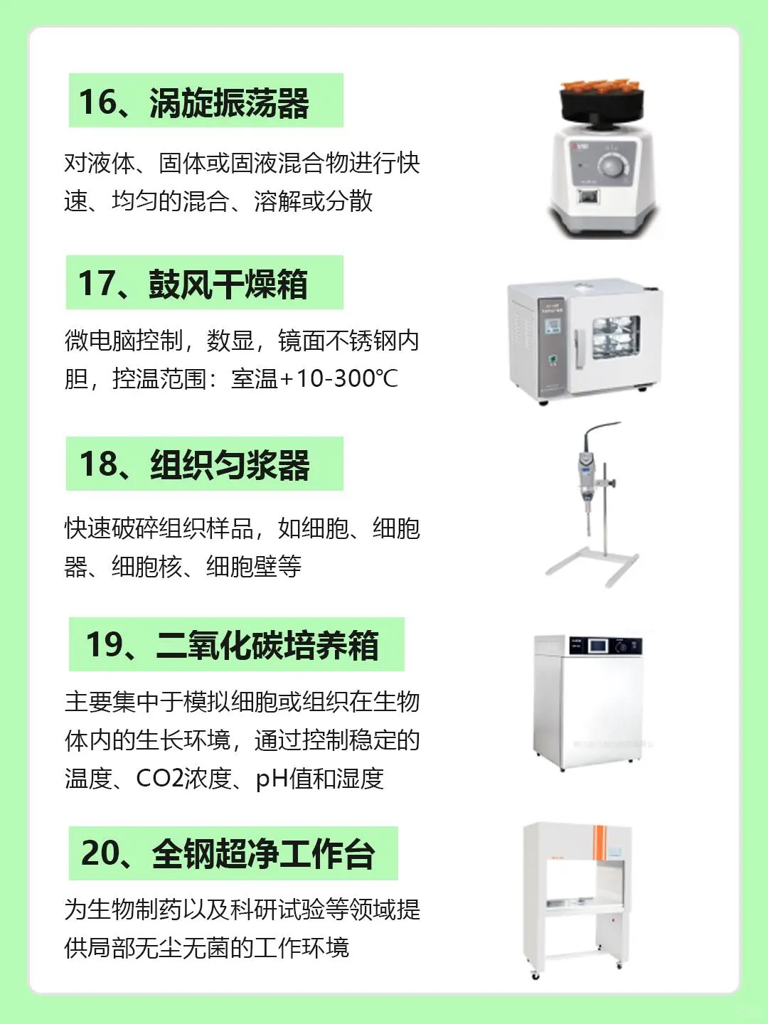 生物科研实验室必备设备?
