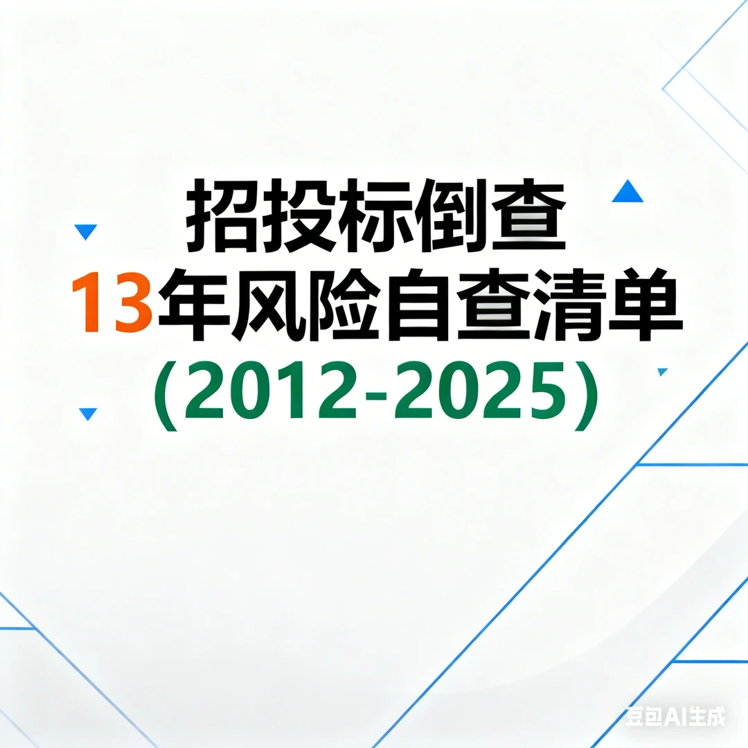 ?倒查13年!招投标大地震