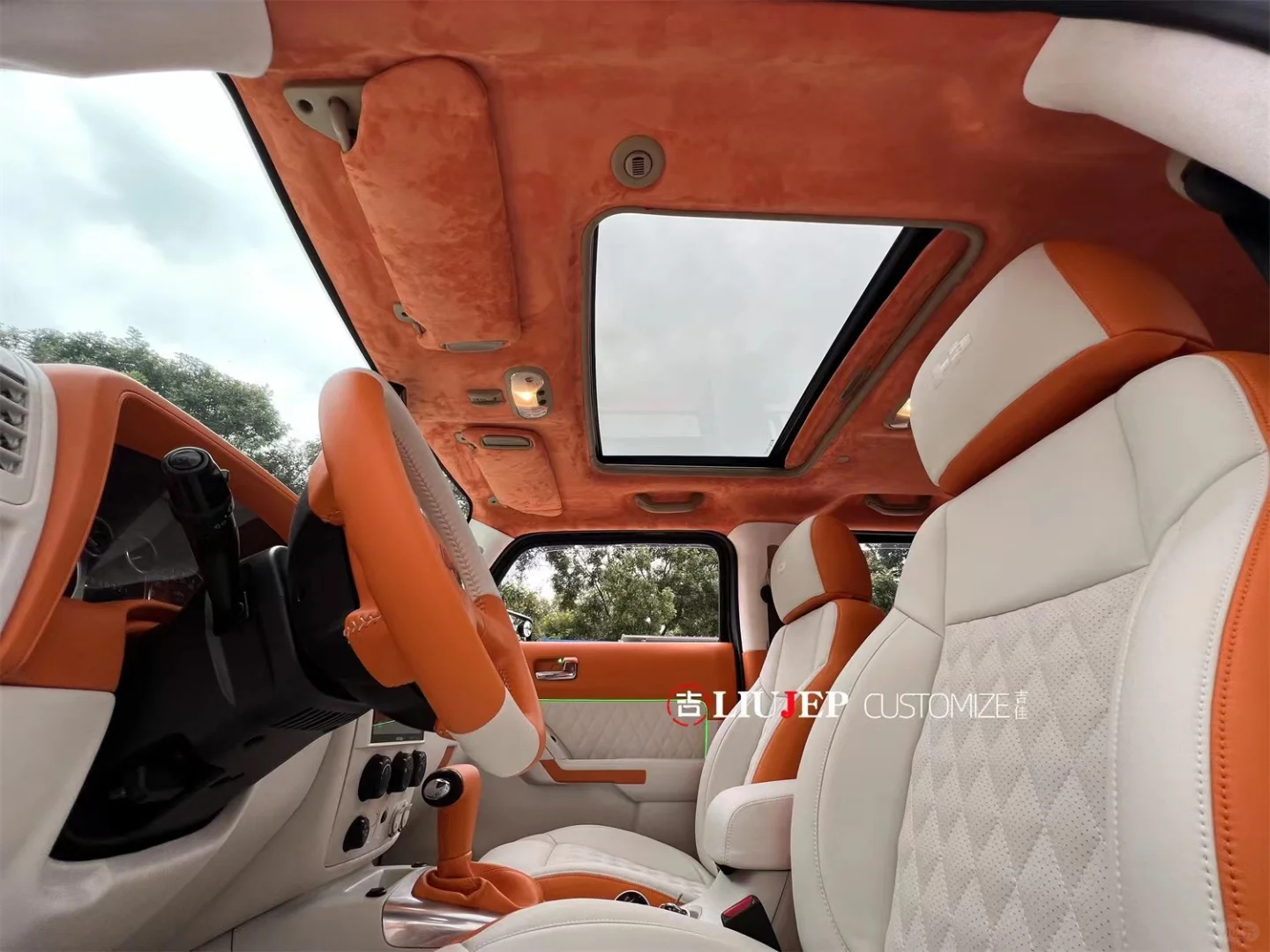 悍马H3内饰座椅顶棚仪表盘翻新包覆