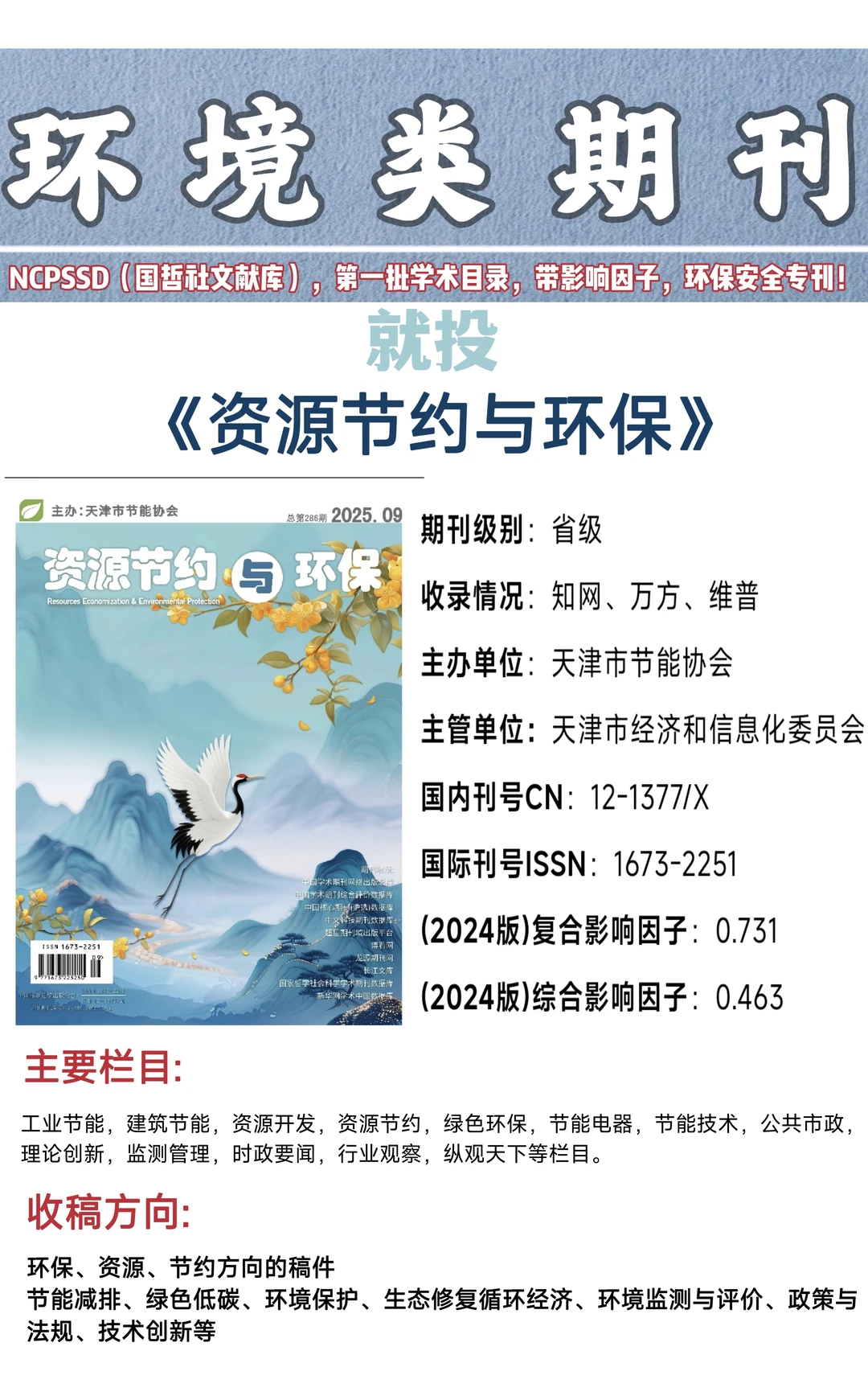 环境人必看‼️就没见过门槛这么低的刊?