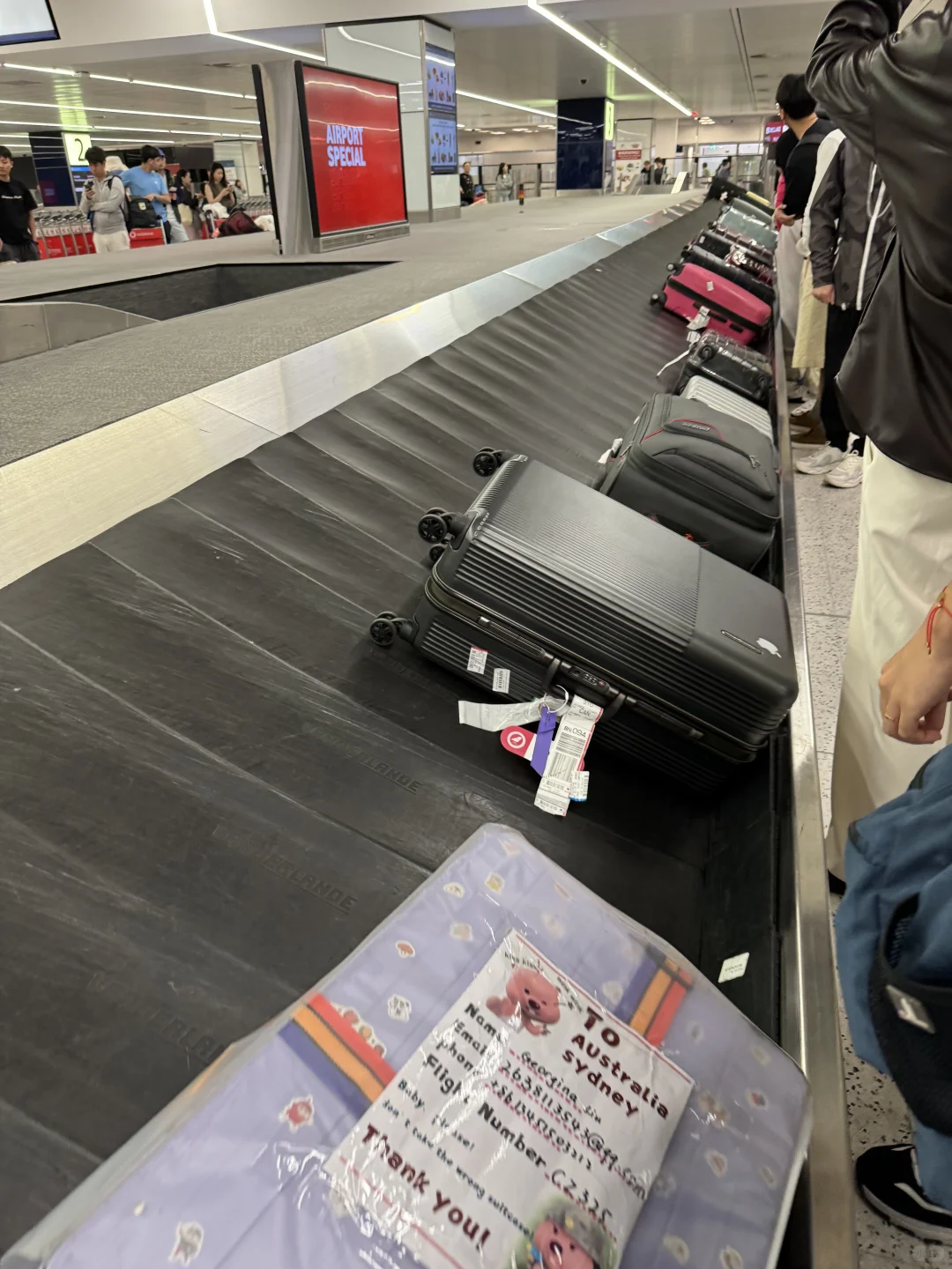 搞不懂悉尼机场为什么行李都放一个转盘上