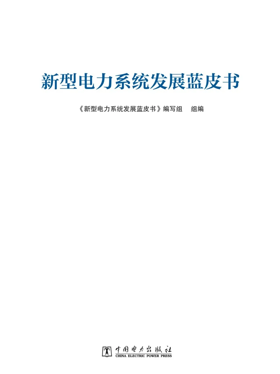 新型电力系统发展蓝皮书。